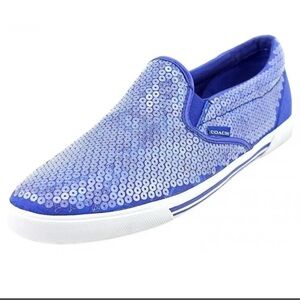 Coach Sparkling Blue Sequin Sneakers